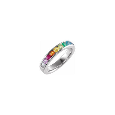 Rainbow Gemstone Channel Ring (14K) main - Lucky Diamond - New York