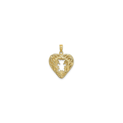 Reversible Teddy Bear Heart Pendant (14K) front - Lucky Diamond - New York