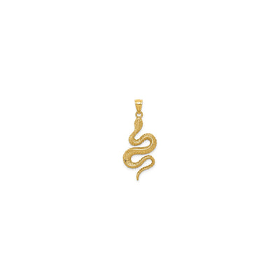 Textured Snake Pendant (14K) front - Lucky Diamond - New York