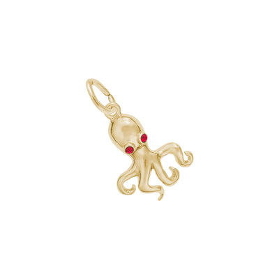 Octopus with Stones Eyes Charm yellow (14K) main - Lucky Diamond - New York