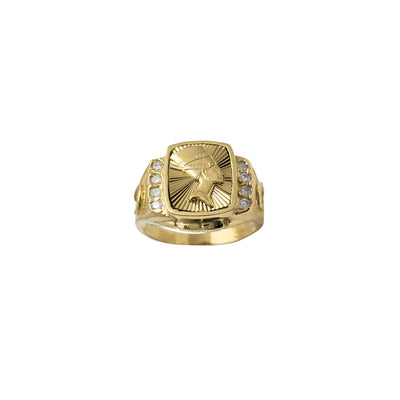 Zirconia Fluted Nefertiti Men's Ring (14K) Lucky Diamond New York