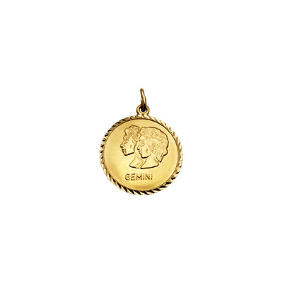 Gemini Medallion Pendant (14K) - Lucky Diamond - New York