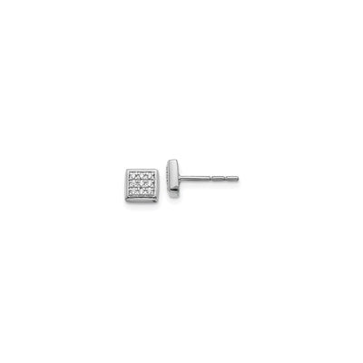 White Gold Diamond Square Cluster Stud Earrings 6mm (14K) main - Lucky Diamond - New York