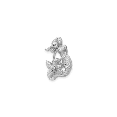 White Gold Satin Mermaid Pendant (14K) front - Lucky Diamond - New York