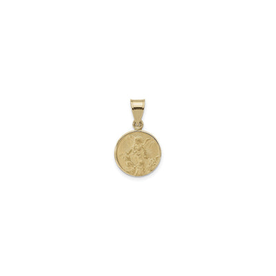 Guardian Angel Solid Disc Pendant (14K) front - Lucky Diamond - New York