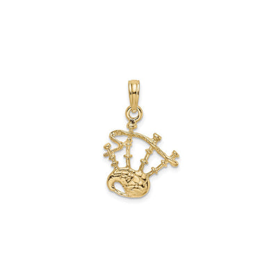 3D Bagpipes Pendant (14K) front - Lucky Diamond - New York