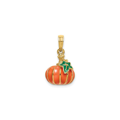3D Enameled Pumpkin Charm (14K) front - Lucky Diamond - New York
