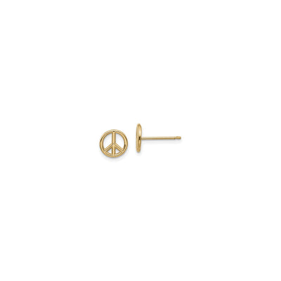 3D Peace Sign Stud Earrings (14K) main - Lucky Diamond - New York