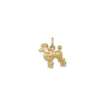 3D Poodle Dog Pendant yellow (14K) front - Lucky Diamond - New York