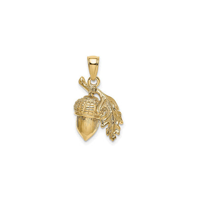 Acorn with Leaf Pendant (14K) main - Lucky Diamond - New York