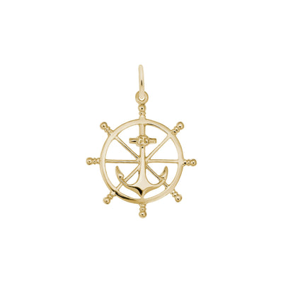 Anchor and Ship Wheel Charm yellow (14K) main - Lucky Diamond - New York