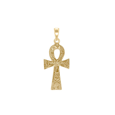 Ankh with Egyptian Symbols Pendant (14K) main - Lucky Diamond - New York