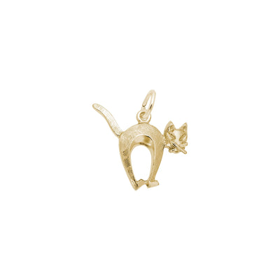 Arched Cat Charm yellow (14K) main - Lucky Diamond - New York