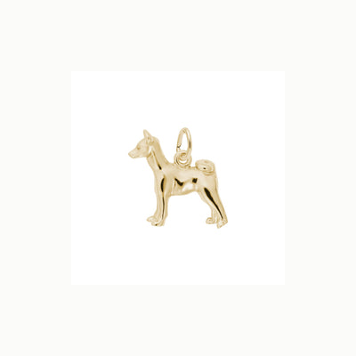 Basenji Dog Charm yellow (14K) main - Lucky Diamond - New York