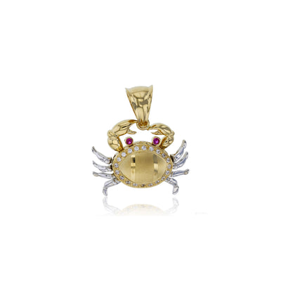 Bejeweled Crab Motion Pendant (14K) front - Lucky Diamond - New York
