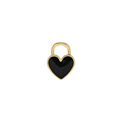 Black Heart Enameled Pendant yellow (14K) front - Lucky Diamond - New York