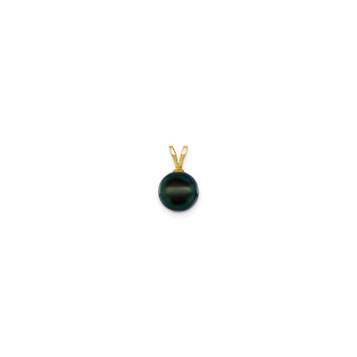 Black Saltwater Akoya Cultured Pearl Pendant (14K) front - Lucky Diamond - New York