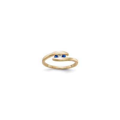 Blue Sapphire and Diamond 3-Stone Tension Ring (14K) main - Lucky Diamond - New York