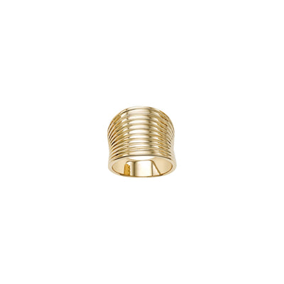 Bold Concave Ribbed Ring (14K) Lucky Diamond - New York