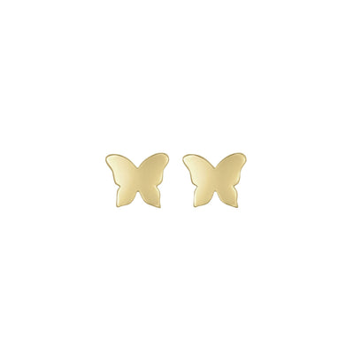 Butterfly Silhouette Stud Earrings (14K) front - Lucky Diamond - New York