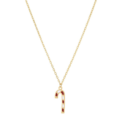 Candy Cane Necklace (14K) front - Lucky Diamond - New York