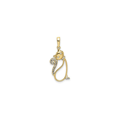 Cat Cut-Out Two-Toned Pendant (14K) front - Lucky Diamond - New York