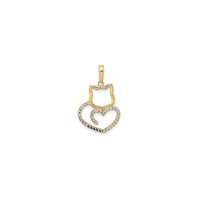 Cat and Heart Cut-Out Pendant (14K) front - Lucky Diamond - New York