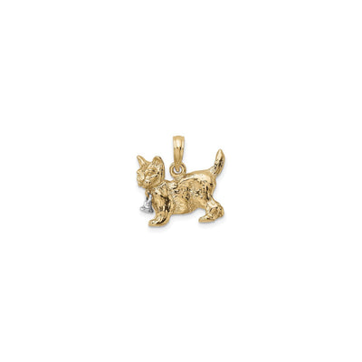 Cat with Dangling Bell 3D Pendant (14K) front - Lucky Diamond - New York