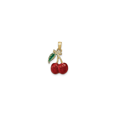 Cherry Duo Fruit 3D Enameled Pendant (14K) front - Lucky Diamond - New York