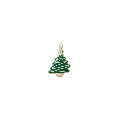 Christmas Tree Enamel Pendant (14K) Lucky Diamond - New York