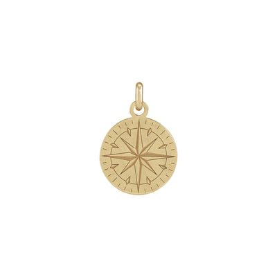 Classic Compass Pendant (14K) front - Lucky Diamond - New York