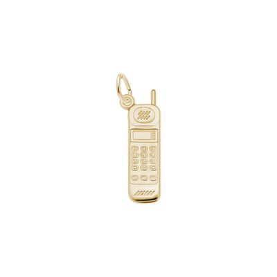 Cordless Phone Charm yellow (14K) main - Lucky Diamond - New York