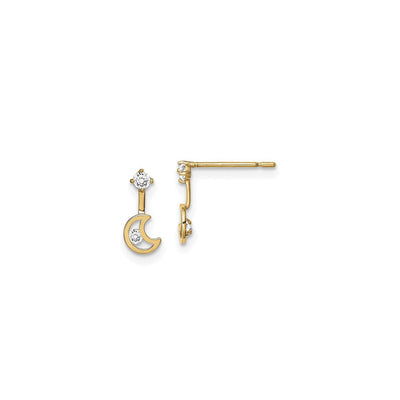 Dangling Moon Cubic Zirconia Earrings (14K) main - Lucky Diamond - New York