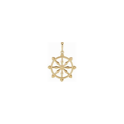 Dharmachakra Wheel Pendant (14K) main - Lucky Diamond - New York