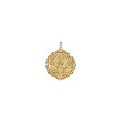 Diamond Guardian Angel Medal Pendant (14K) front - Lucky Diamond - New York