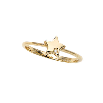 Diamond Incrusted Star Stackable Ring (14K) main - Lucky Diamond - New York