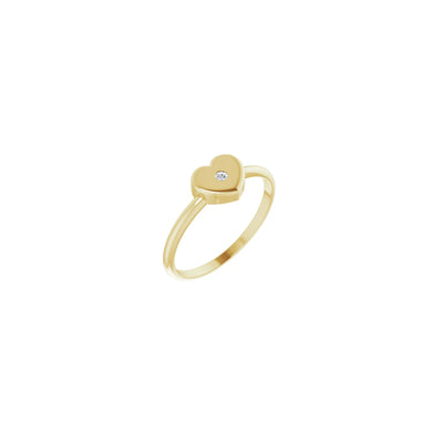 Diamond Solitaire Heart Stackable Ring yellow (14K) main - Lucky Diamond - New York
