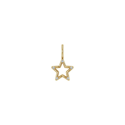 Diamond Star Outline Pendant (14K) front - Lucky Diamond - New York