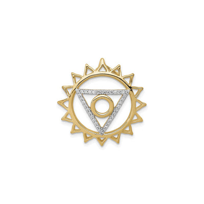 Diamond Vishuddha Throat Chakra Pendant (14K) front - Lucky Diamond - New York