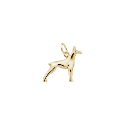 Doberman Dog Charm yellow (14K) main - Lucky Diamond - New York