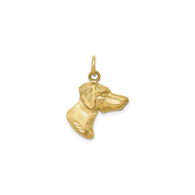 Dog Head Pendant yellow (14K) front - Lucky Diamond - New York
