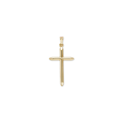 Domed Pointy Cross Pendant (14K) front - Lucky Diamond - New York