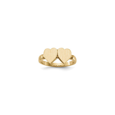 Double Heart Engravable Ring (14K) main - Lucky Diamond - New York