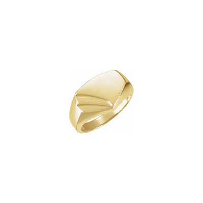 Double Slashed Signet Ring yellow (14K) main  - Lucky Diamond - New York