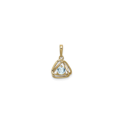 Double Triangle Interlocked Aquamarine Pendant (14K) front - Lucky Diamond - New York
