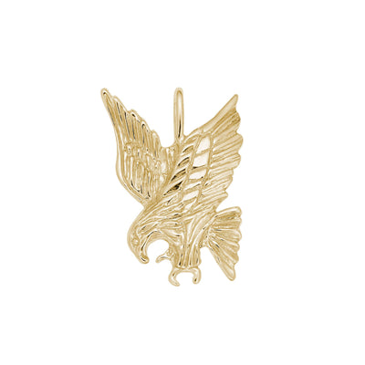 Eagle Engravable Charm yellow (14K) main - Lucky Diamond - New York