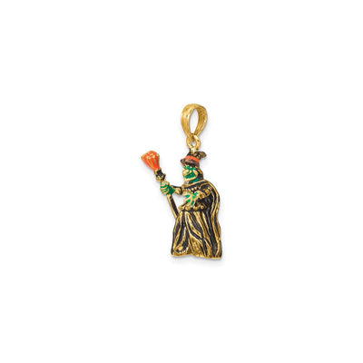 Enameled Witch with Broom Charm (14K) main - Lucky Diamond - New York