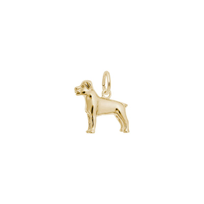Endearing Rottweiler Dog Charm yellow (14K) main - Lucky Diamond - New York