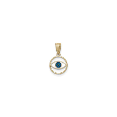 Reversible Evil Eye Circle Pendant (14K) front - Lucky Diamond - New York