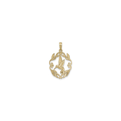 Fancy Leaf Hummingbird Pendant (14K) front - Lucky Diamond - New York